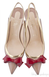 Nude Colorblock Bow Slingback