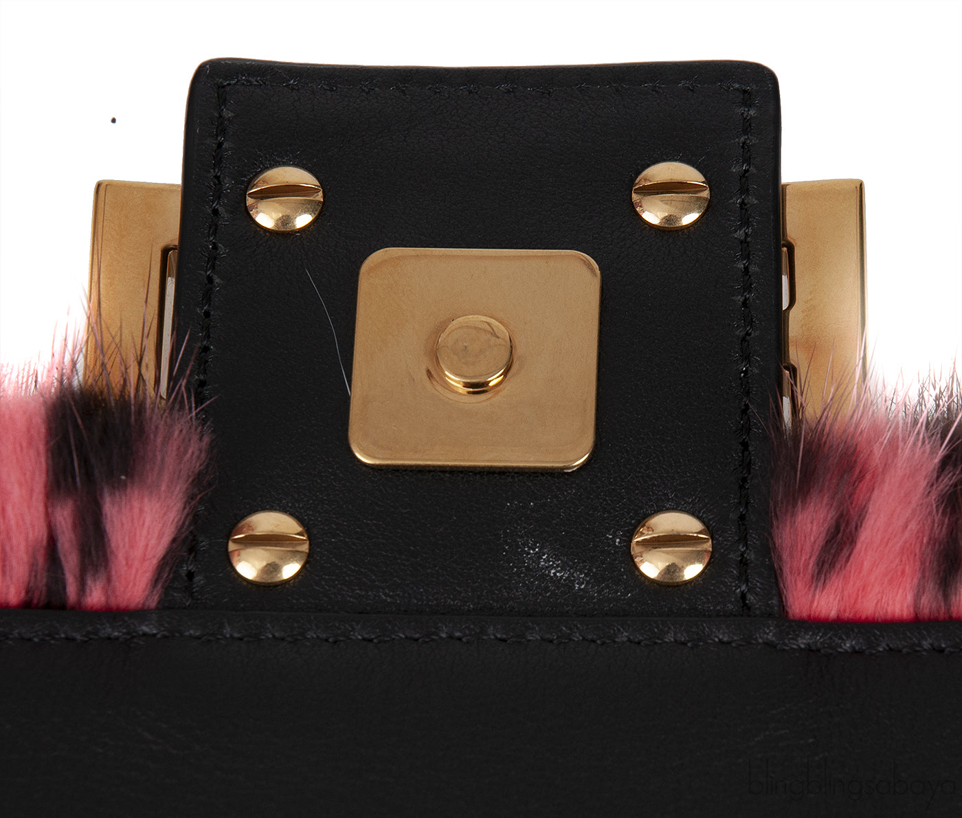 Baguette FF Zucca Multicolor Mink Fur Bag