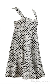 Dolce & Gabbana Polkadot White Sleeveless Dress
