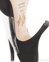 Black PVC Bow Heels