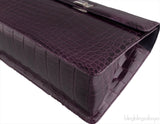 Purple Cornelia Lunch Box Crocodile Bag