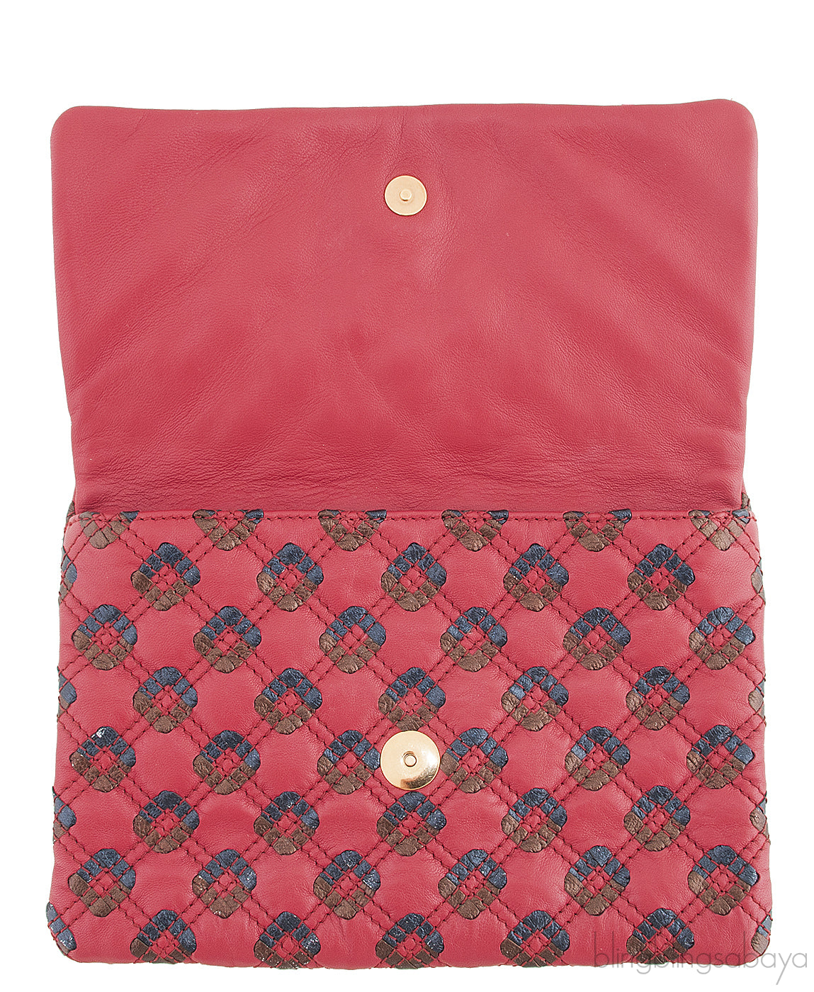 Quilted Leather Tassel Padlock Clutch