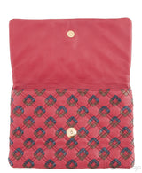 Quilted Leather Tassel Padlock Clutch