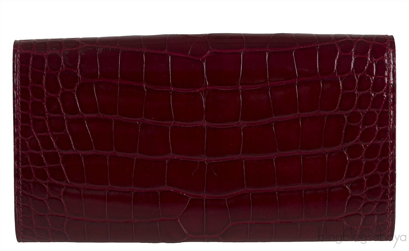 Bordeaux Crocodile Wallet