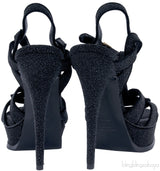 Glitter Finish Black Tribute Sandals