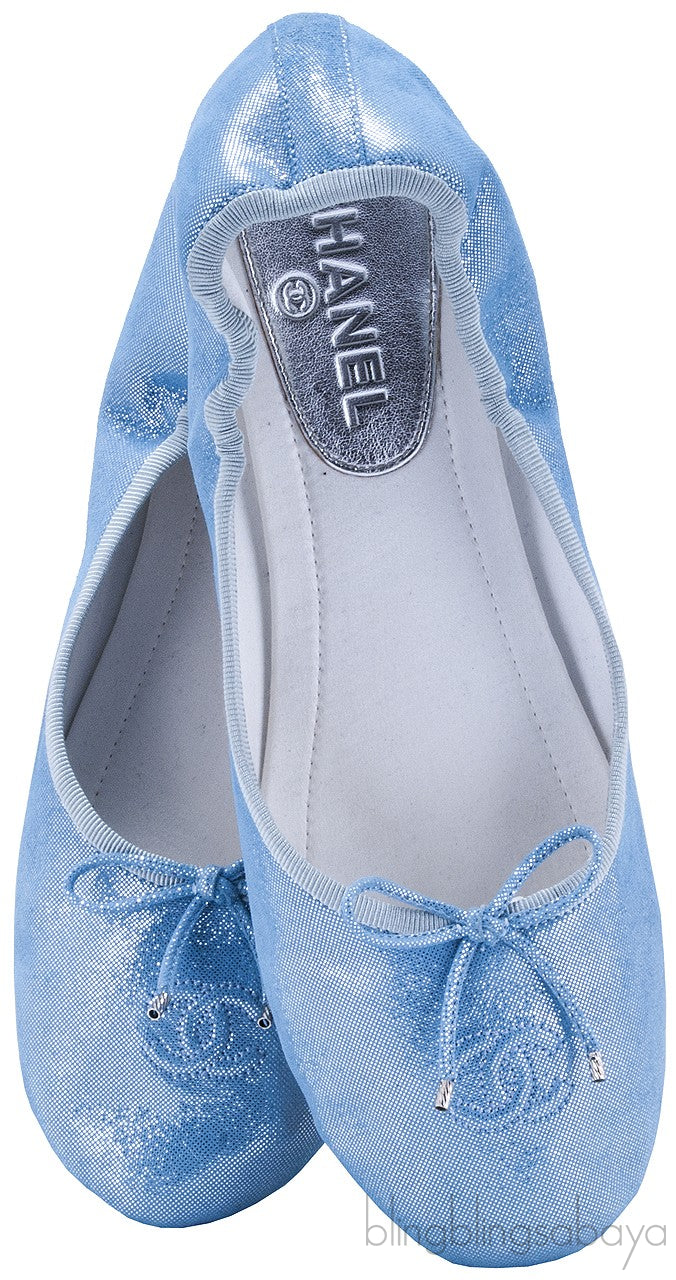 Metallic Blue Ballet Flat