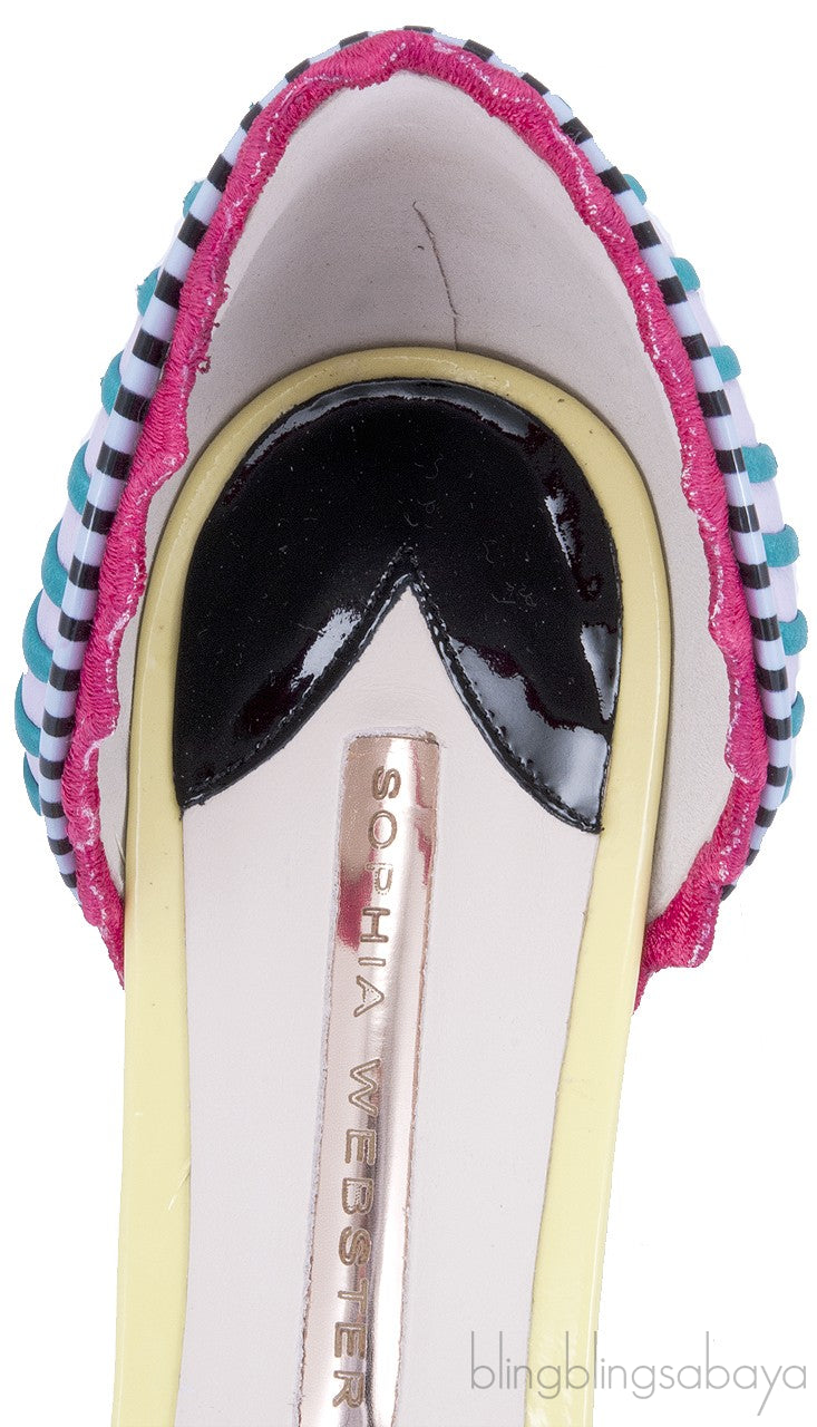 Multicolored Textured Leather Pumps