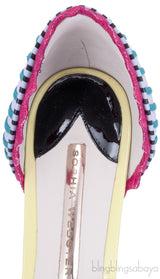 Multicolored Textured Leather Pumps