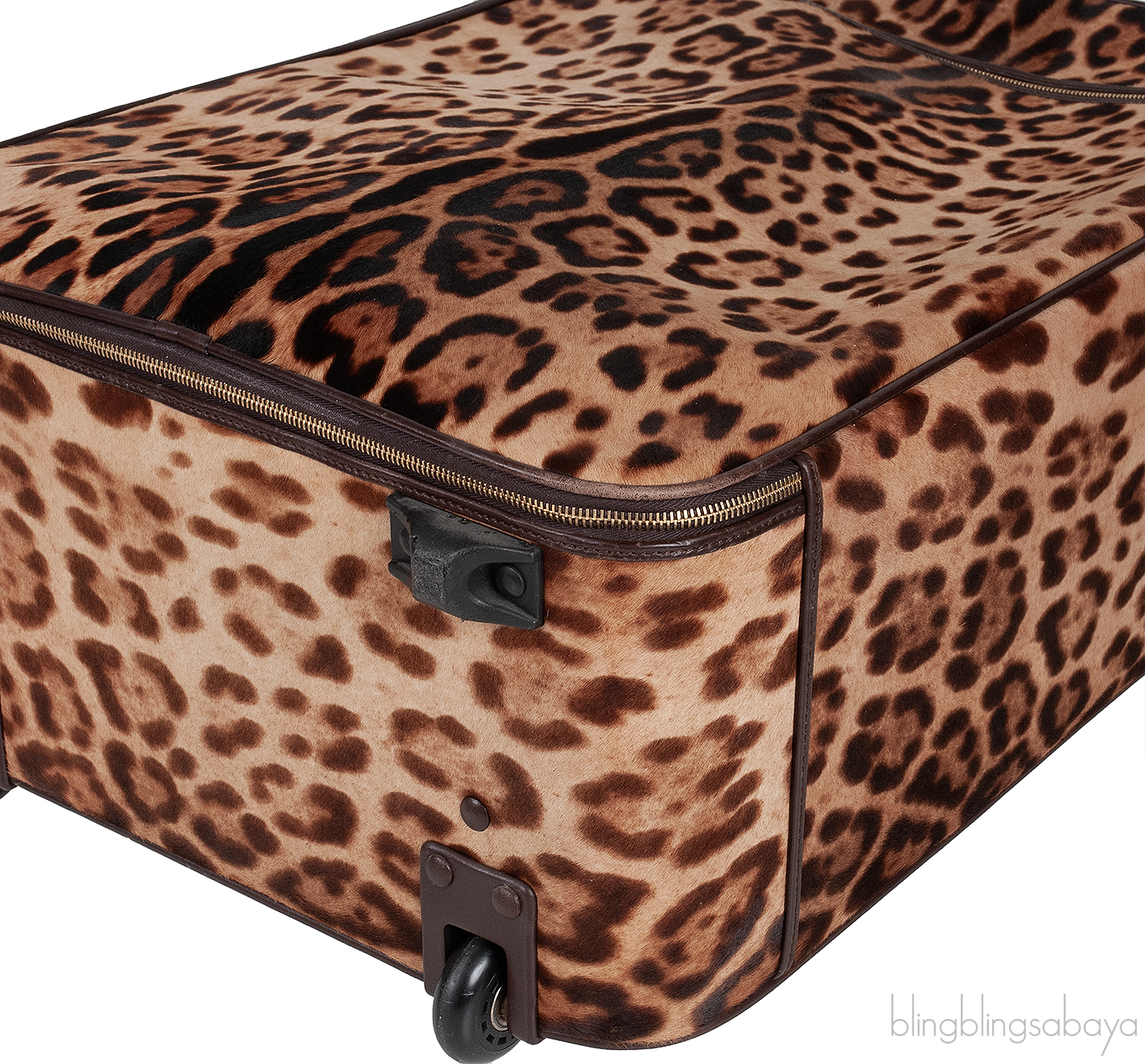 Leopard Pony Hair Medium Luggage Trolley
