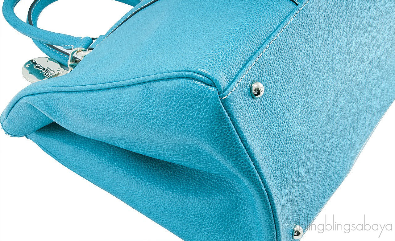 Aqua Marine Leather Tote Bag