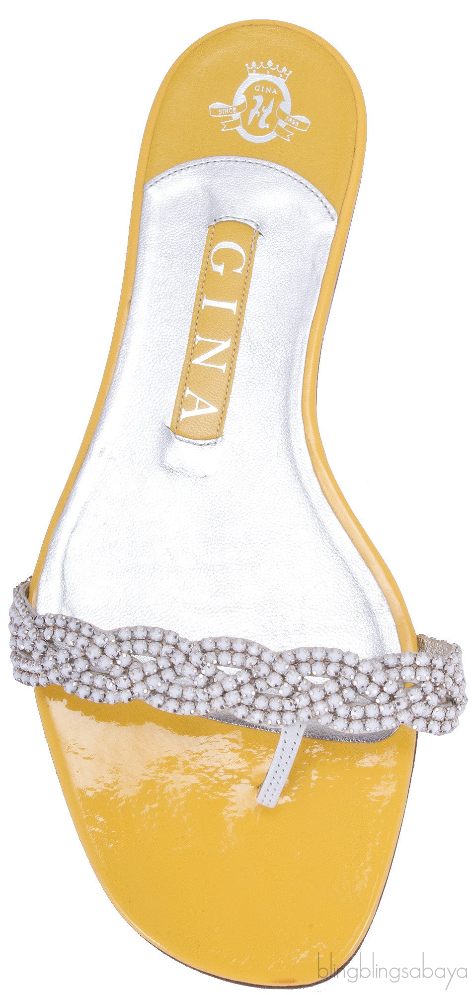 Yellow Crystal Slip-on Flat