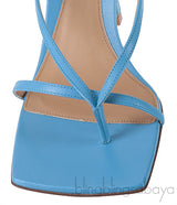 Blue Stretch Leather Sandals