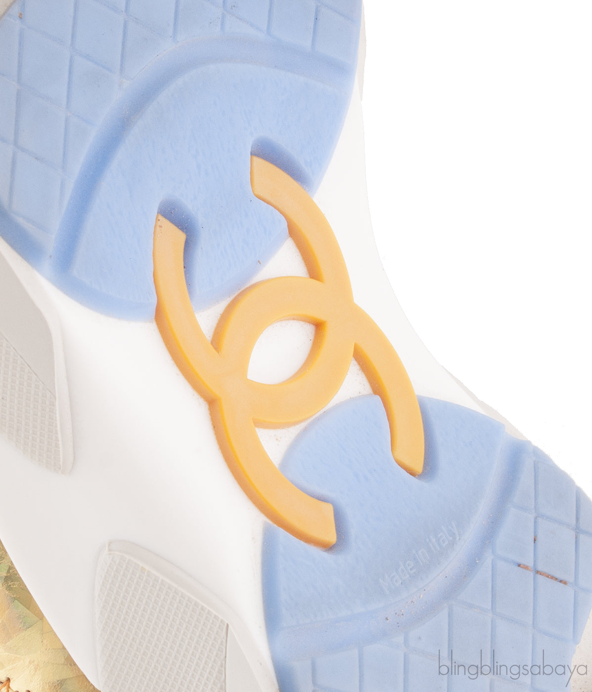 Metallic Gold Orange Woven Sneakers