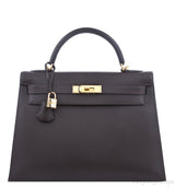 Kelly 32 Dark Brown Epsom GHW