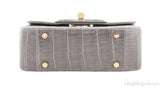 Grey Crocodile Shoulder Bag