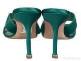 Emerald Jeweled Buckle Sandals