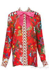 Pink Bow Multicolor Printed Shirt