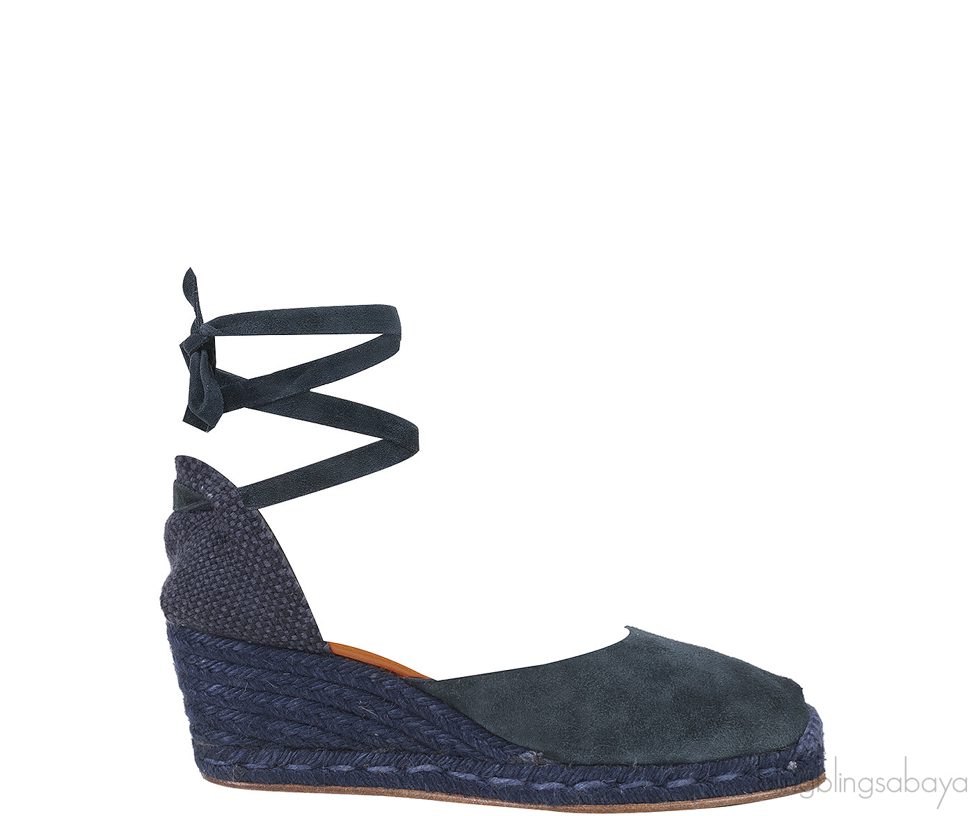 Moss Green and Blue Wedge Espadrille