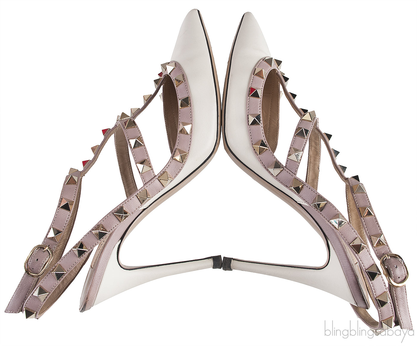 Rockstud Off-white Nude Slingback