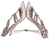Rockstud Off-white Nude Slingback