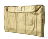Gold Python Clutch Bag