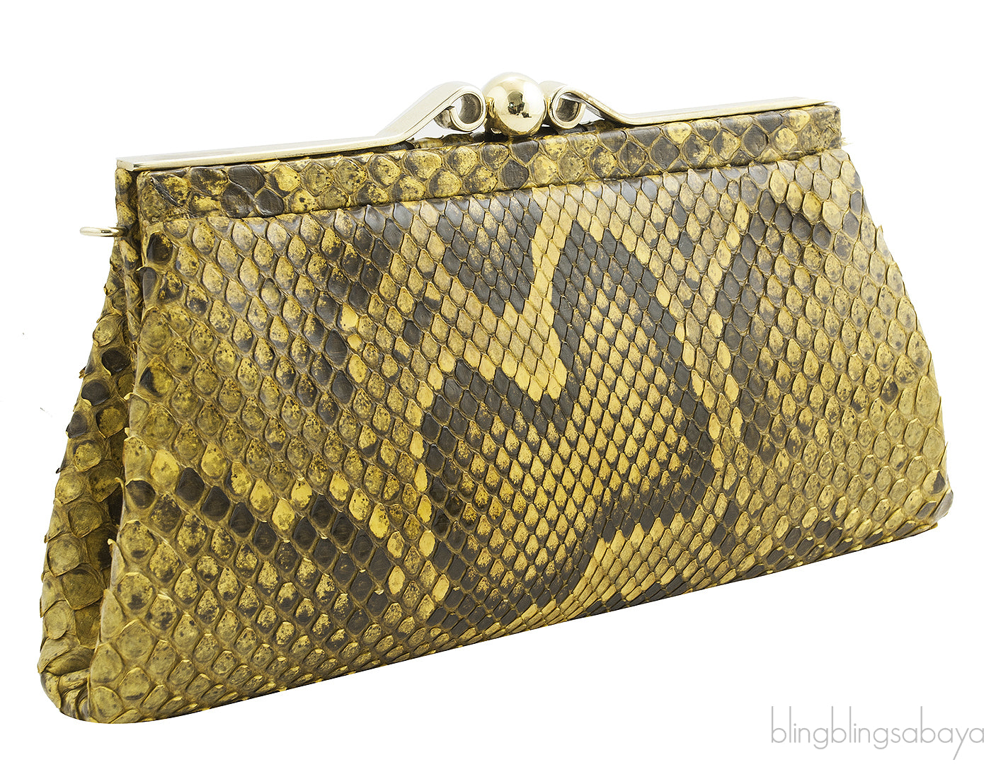 Yellow Python Clutch Bag