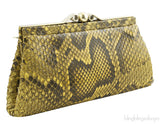 Yellow Python Clutch Bag