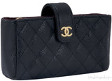 Chanel Black Quilted Phone Holder GHW
