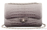 Ombre Grey Crocodile Flap Bag