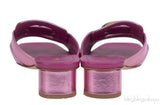 Christian Dior OR Montaigne Metallic Fuchsia Heels Slide