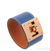 Hermes Blue Brighton Kelly Dog GHW Bracelet