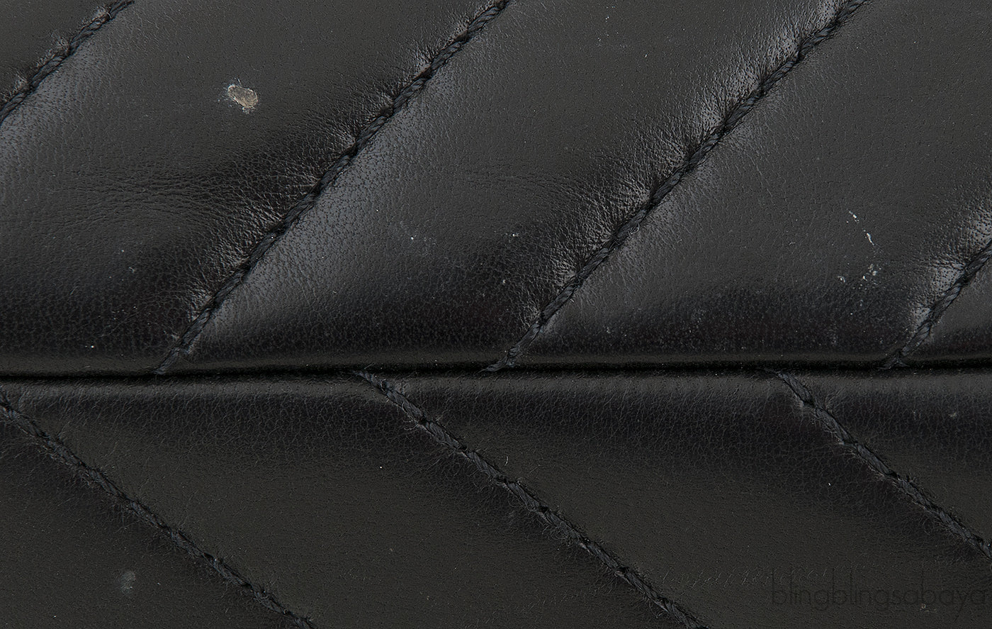 Black Chevron Maxi Flap Bag