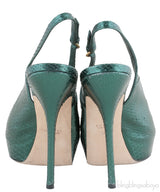 Emerald Green Slingback Python