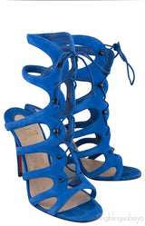 Blue Suede Gladiator Heels