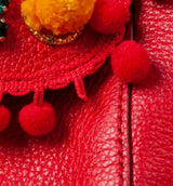 Red Miss Sicily Crystal & Flower Embellished Bag