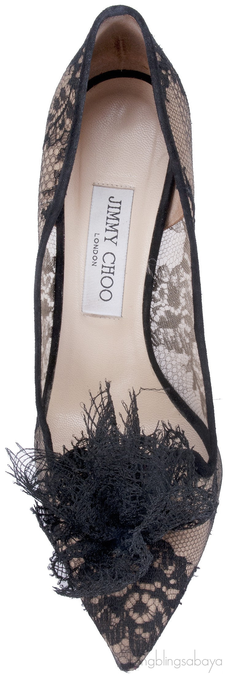 Black Floral Lace Pump