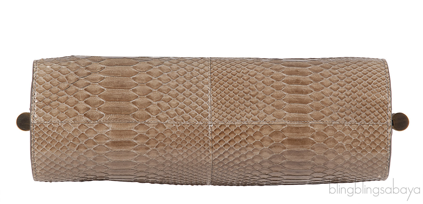 Roger Vivier Greyish Brown Python Shoulder Bag