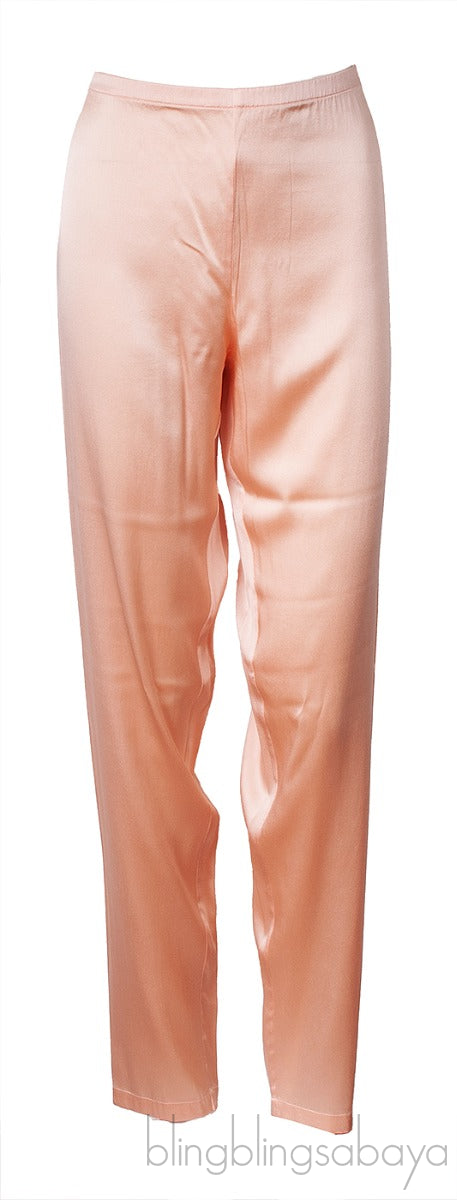 Light Orange V-neck Long Sleeve Pajama Set