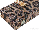 Dolce & Gabbana Leopard Crystal Hard Clutch Shoulder Bag