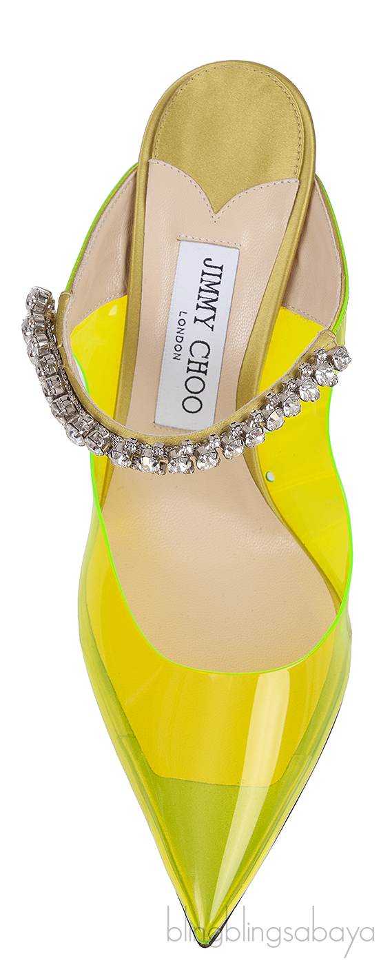 Jimmy Choo Bing Green PVC 100 mm Crystal
