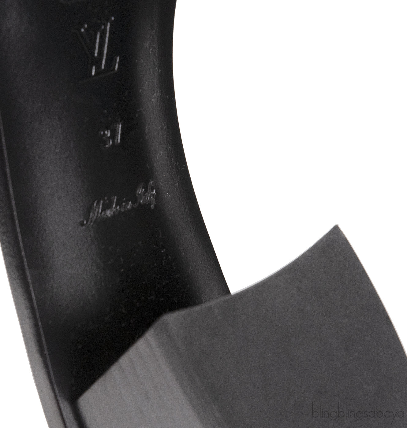 Louis Vuitton Monogram Lock-it Block Mules