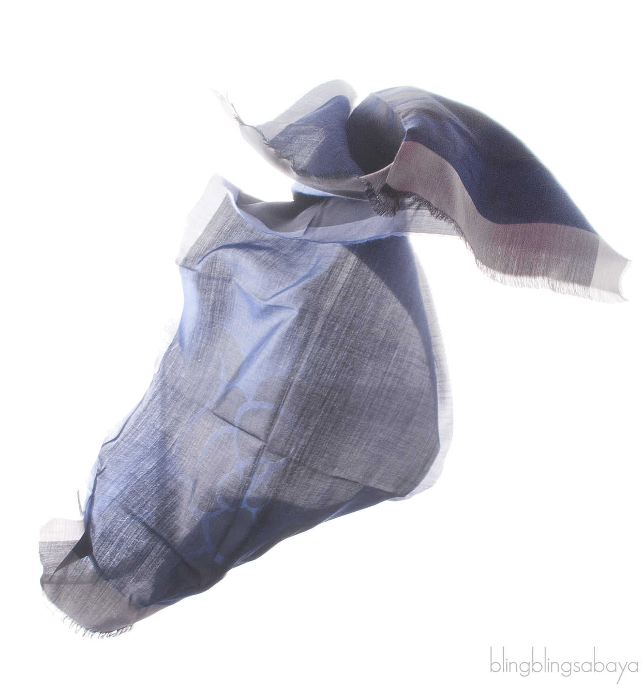 Camellia Navy Blue Stole