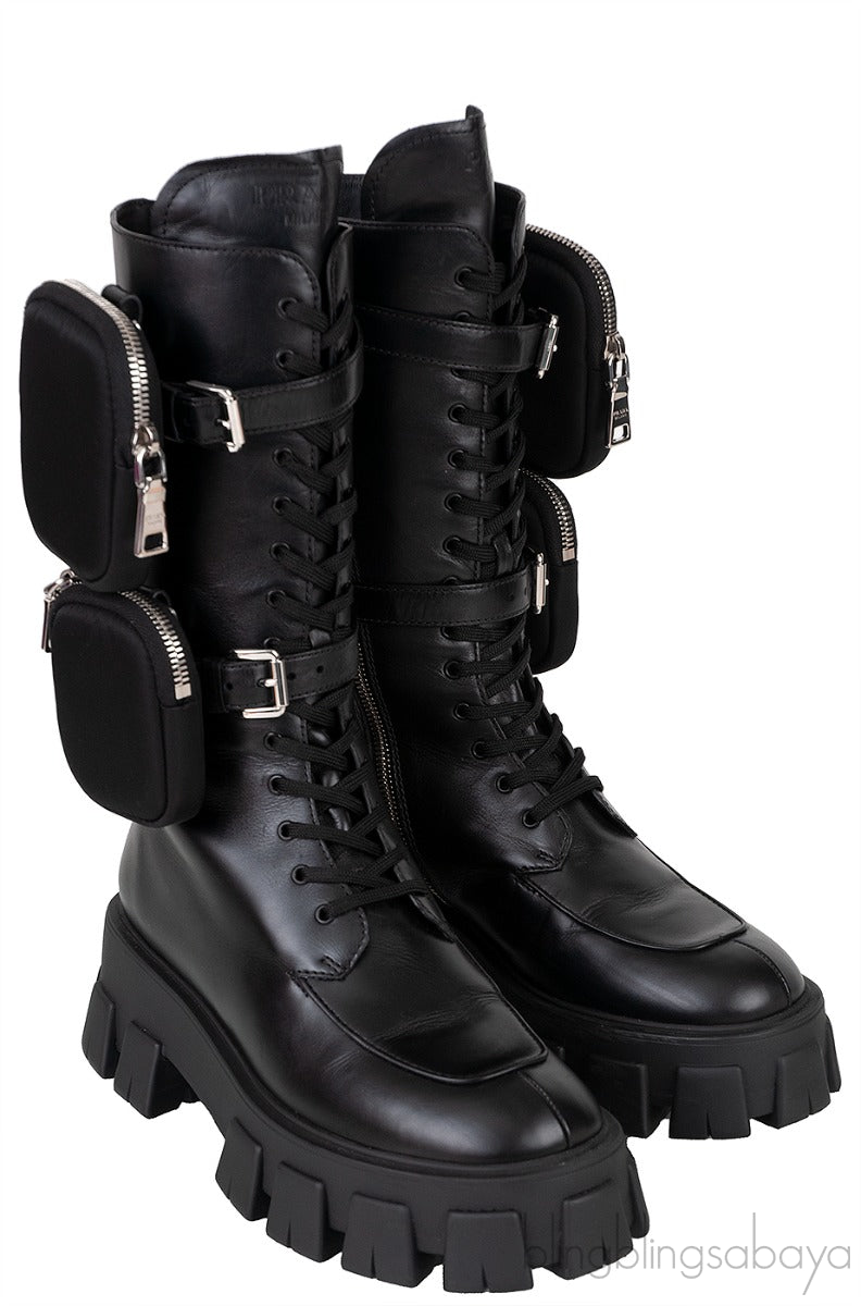 Black Monolith Leather Boots
