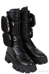 Black Monolith Leather Boots
