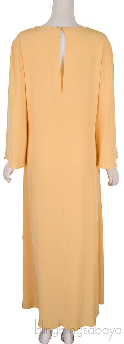 Yellow Cotton Blend Kaftan Dress