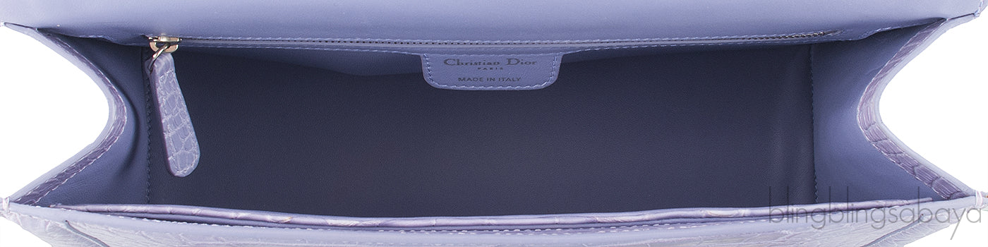 Christian Dior Mitzah Lilac  Crocodile Medium Tote
