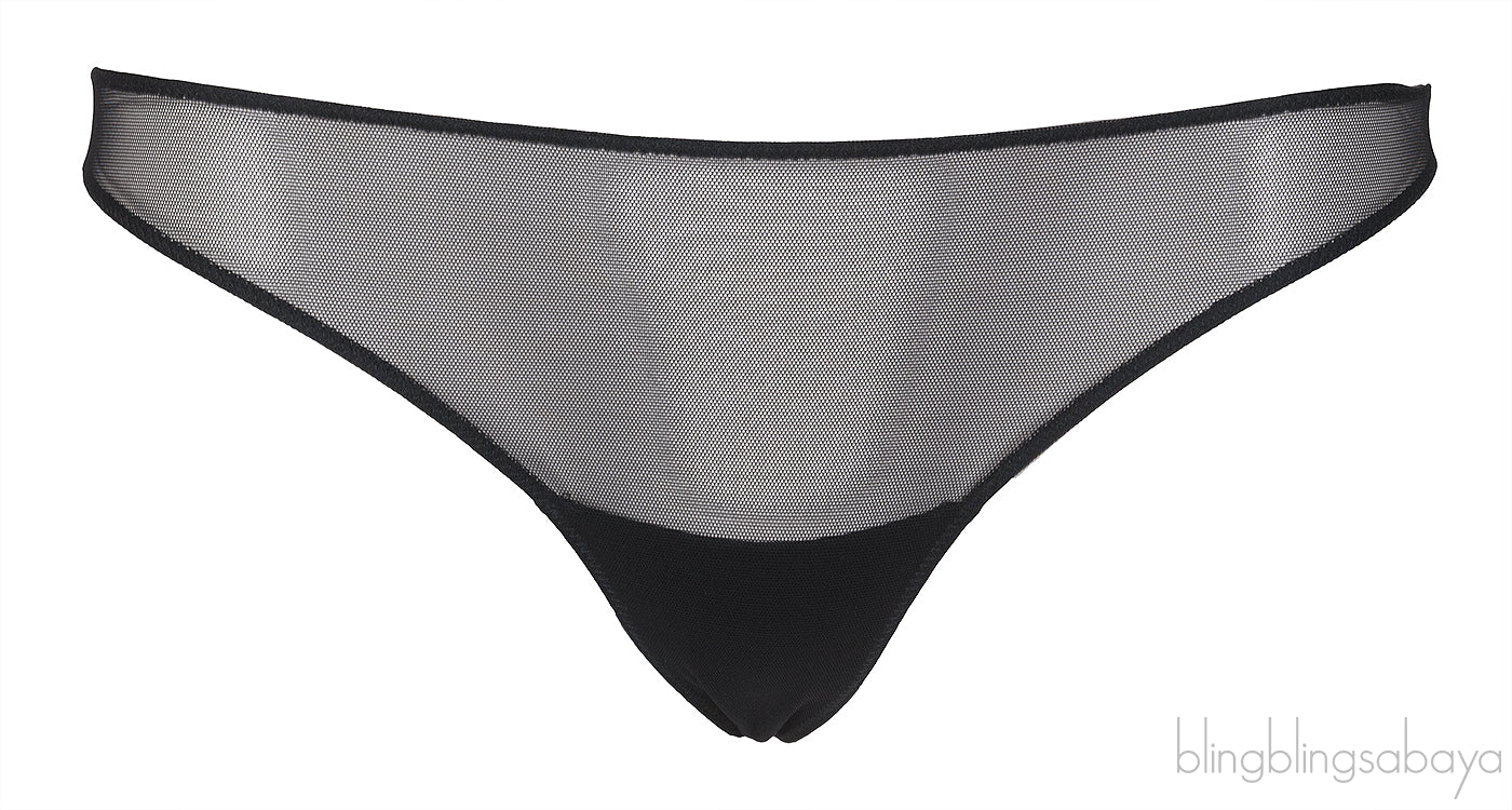 Black Pleated Sheer Camisole Set