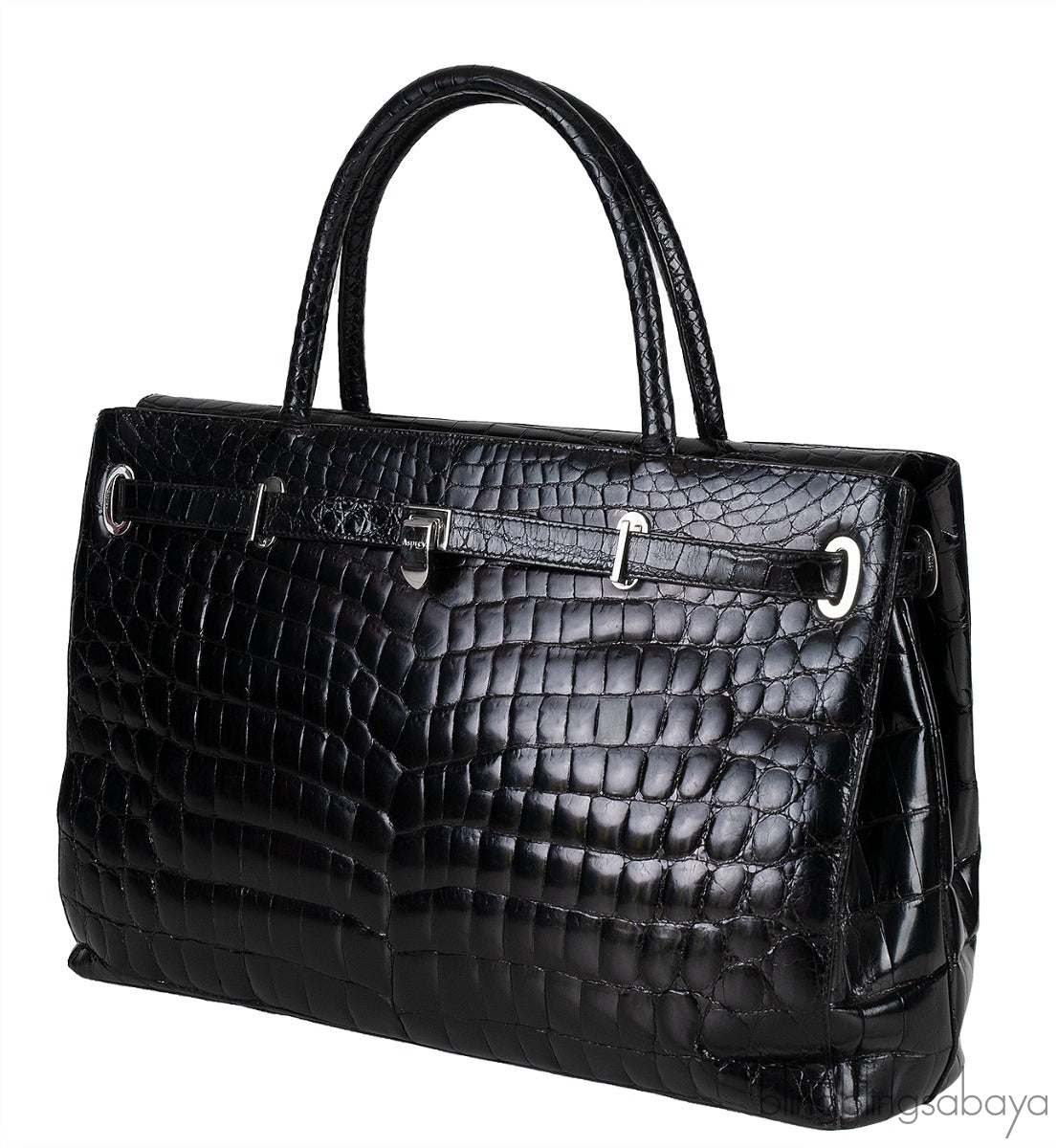Black Crocodile Darcy Tote