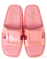 Peach Buckle Leather Mule