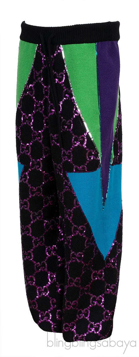 Multicolor GG Purple Sequin Jogger